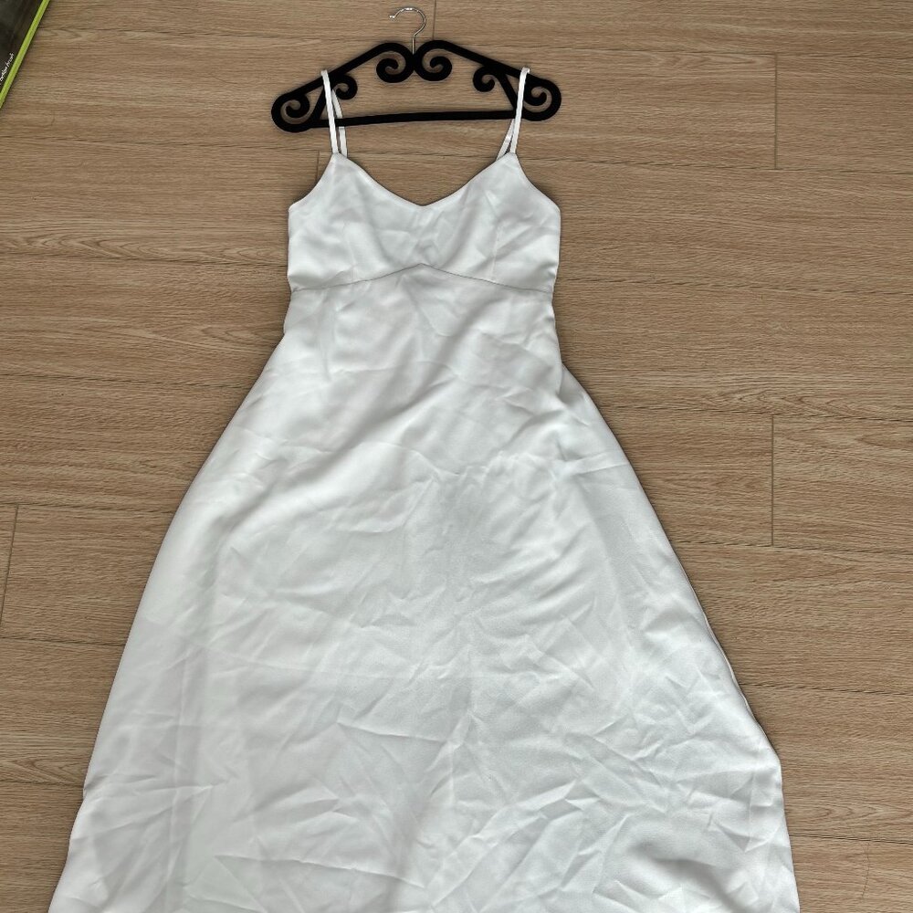 Long White Spaghetti Strap Pinkyotto Dress
